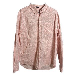 American Eagle Seriously Soft Mens Button Down Shirt All Over Print Preppy SZ L